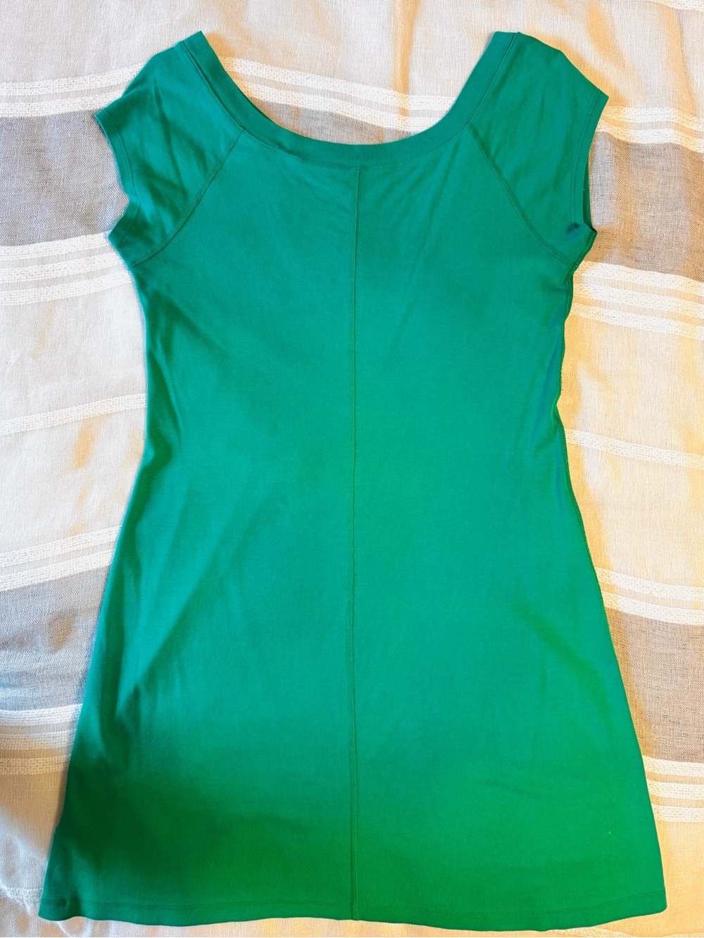 Women’s Green Cap-Sleeve Scoop Neck Top